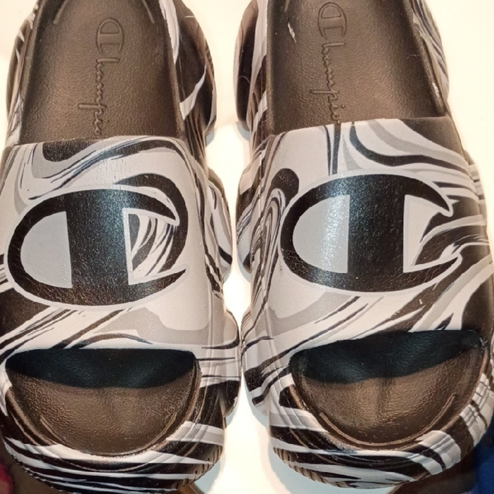 Champion Monochrome Swirl Slide Sandals - Picture 2 of 6